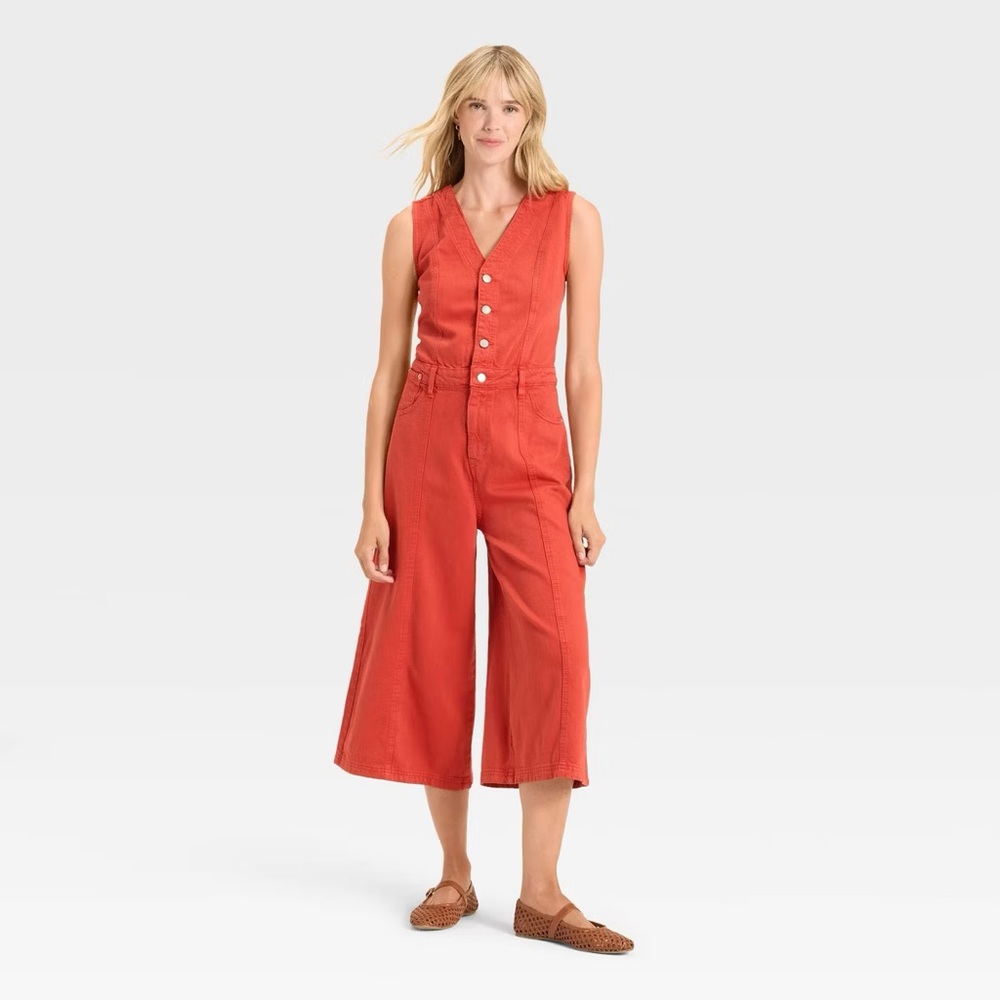 CROPPED DENIM JUMPSUIT || UNIVERSAL THREAD